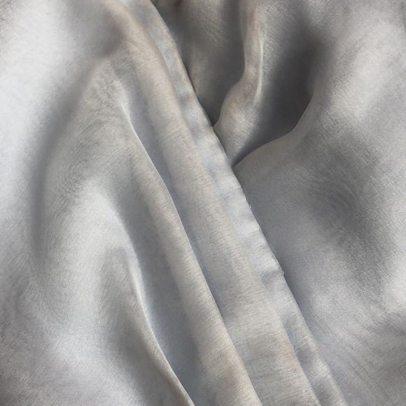 Frascara Light Blue Organza Pleated Crop Top - Picture 4 of 9